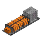 Pipe Sloop Skid - Frac Missile, W/ Hose Racks & Seacan